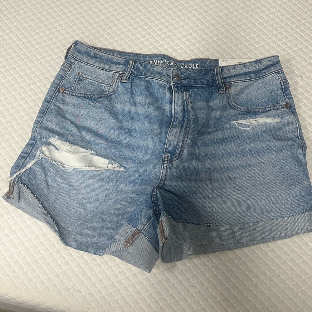 Nwt American Eagle mom shorts distressed size 14